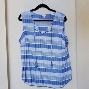 Talbots Sleeveless Tassel Tie Neck.  Size 2x